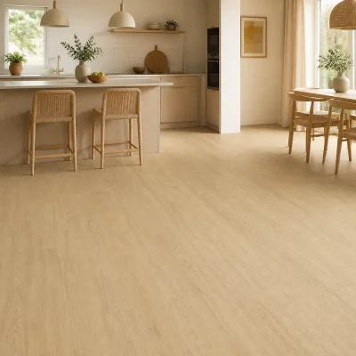 Kvarca vinila grīda CROWN OAK Blonde PW interjerā