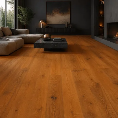 Kvarca vinila grīda VOLCANIC RIDGE OAK Fuego PWXL interjerā