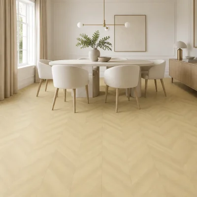 Kvarca vinils SPC Estrella Chevron WGAQ003 interjerā
