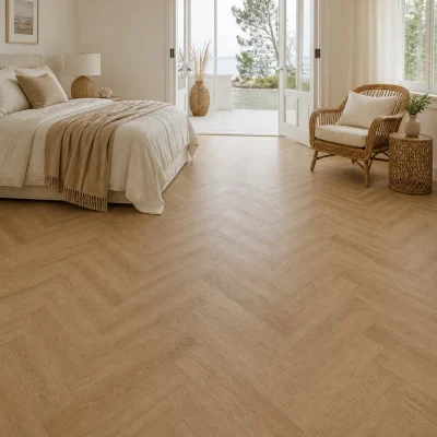 Mitrumizturīgs lamināts 100+ stundas OZOLS WGPH002 10 mm herringbone interjerā