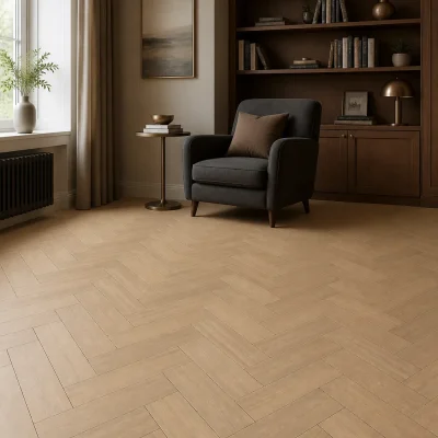 Mitrumizturīgs lamināts 100+ stundas OZOLS WGPH003 10 mm herringbone interjerā